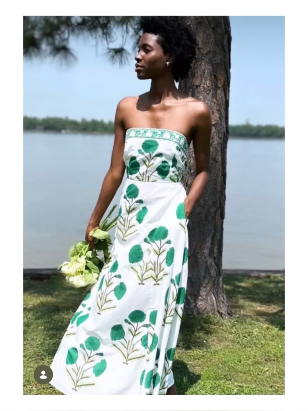 EUC Sue Sartor Tie Back Strapless Dress in Emerald Marigold  Size Small
